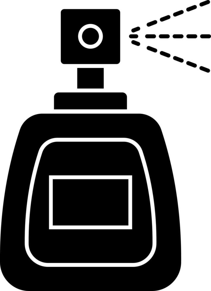 Spray bottle of perfume, glyph icon. vector