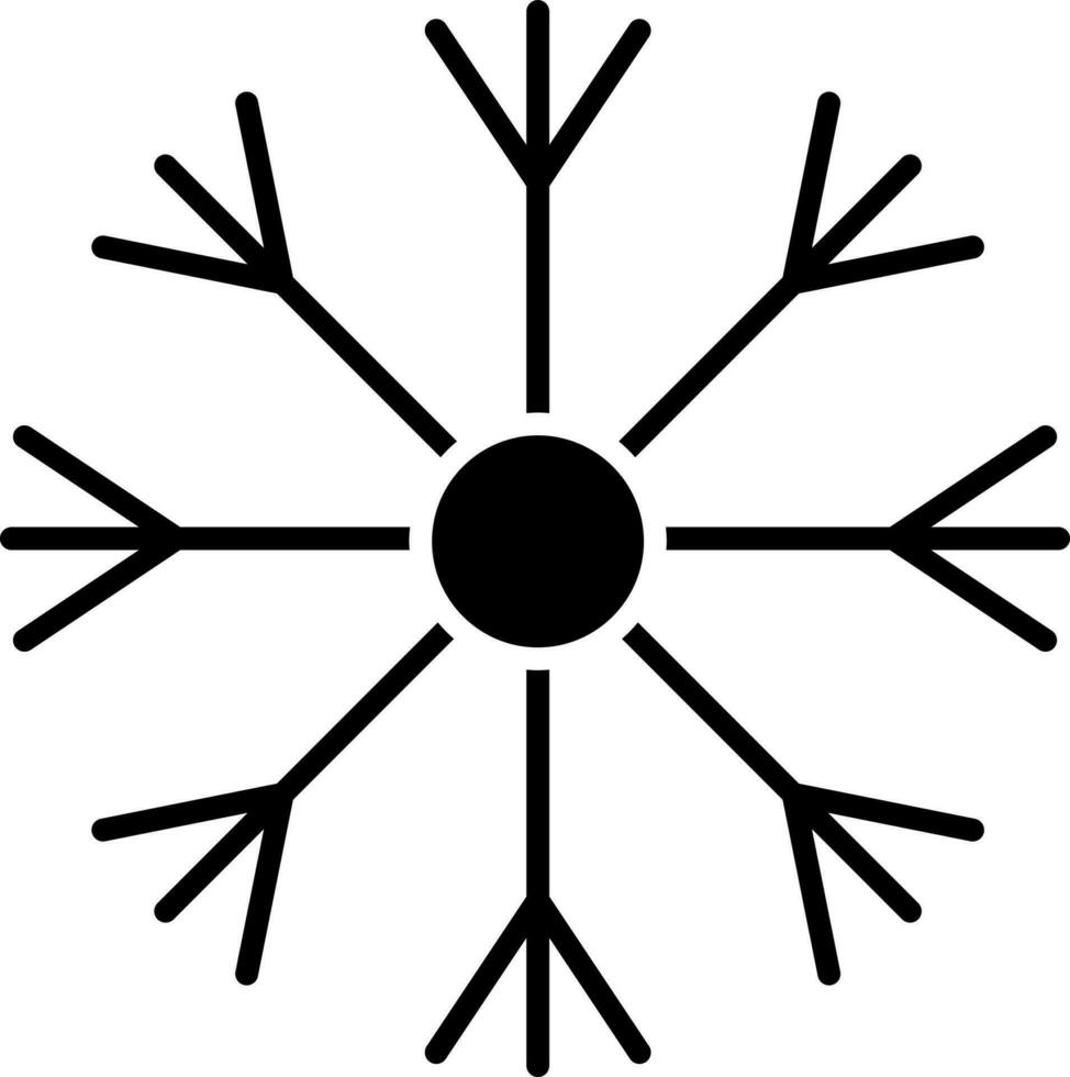 Isolated icon of snowflake in black color. vector