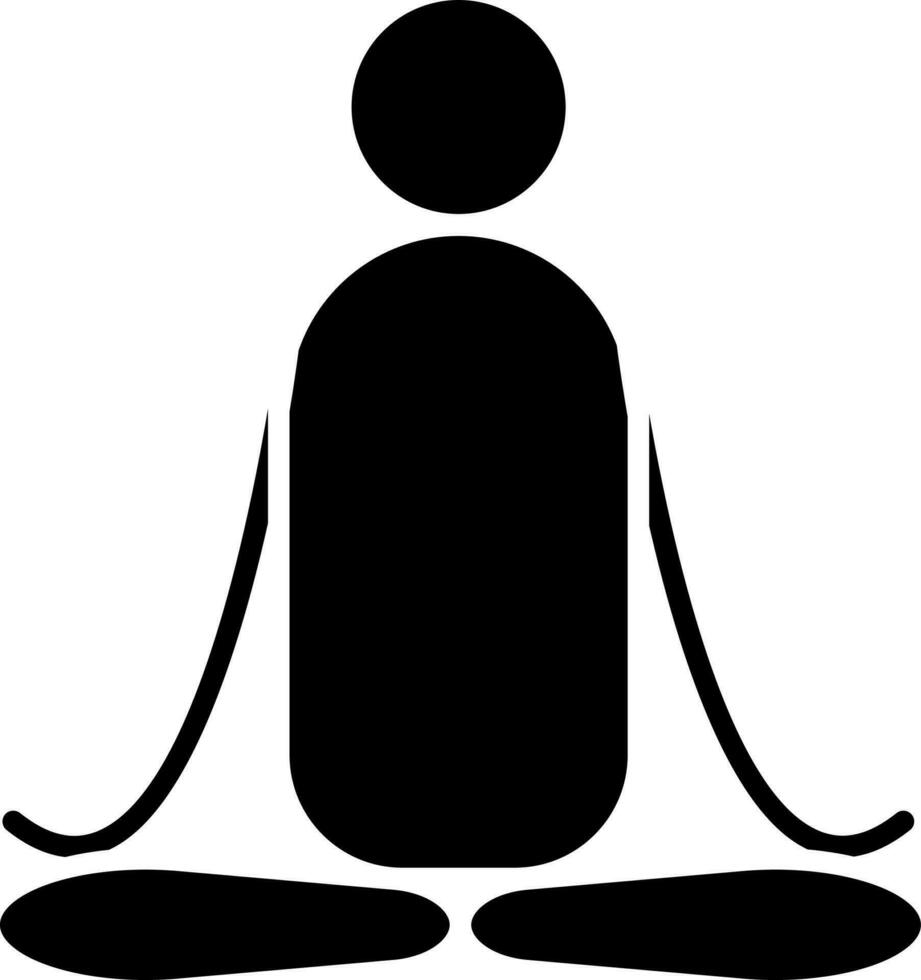 Human performing meditation. Glyph icon or symbol. vector