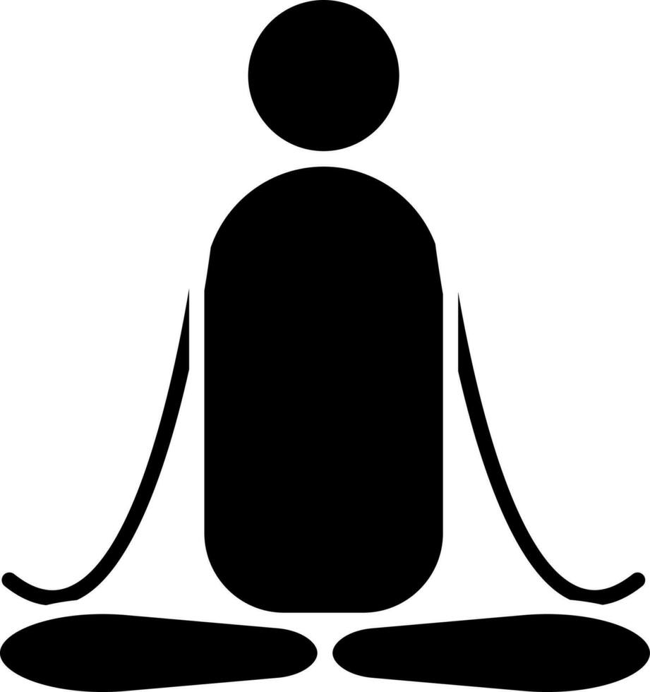 Human performing meditation. Glyph icon or symbol. vector