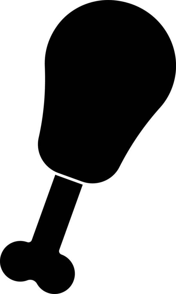 Roasted chicken icon in black color. vector