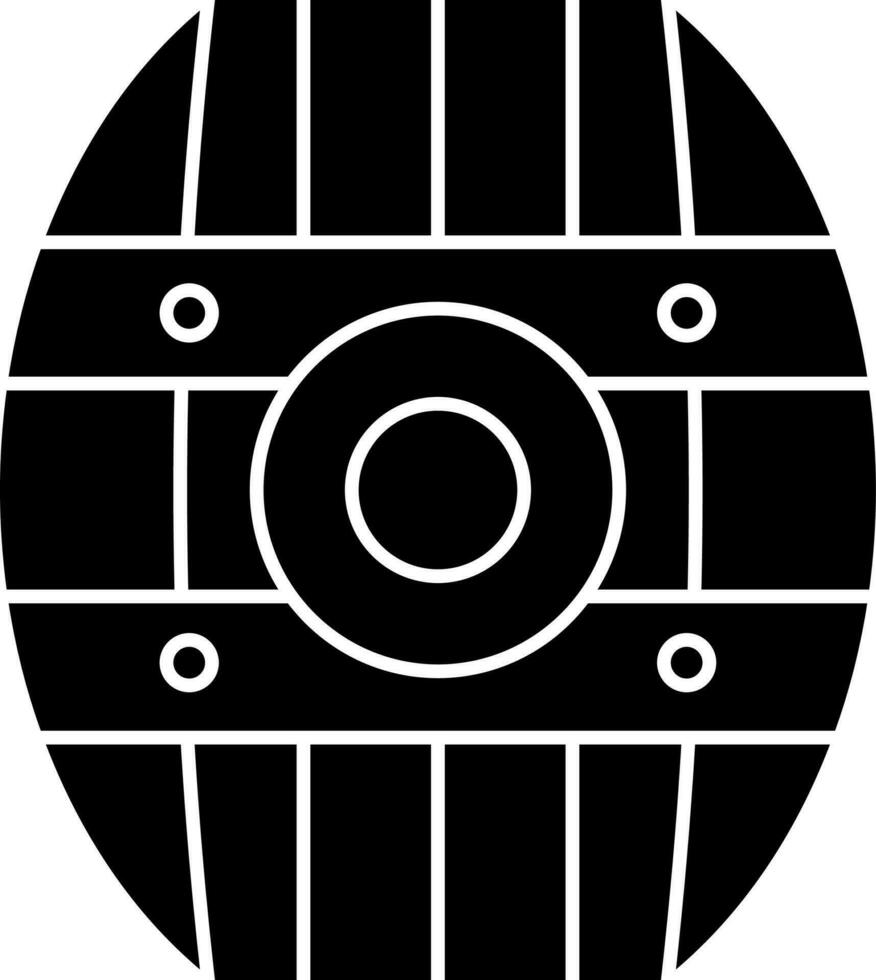 Barrel glyph icon in Black and White color. vector