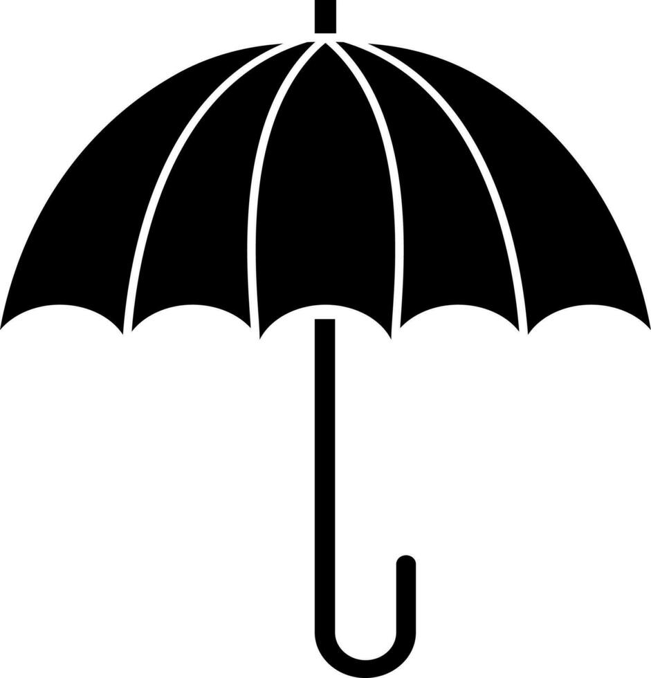 Flat style umbrella icon in Black and White color. vector