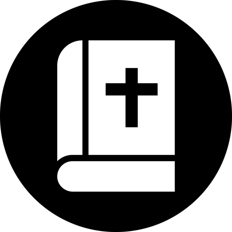 Christian book icon in Black and White color. vector