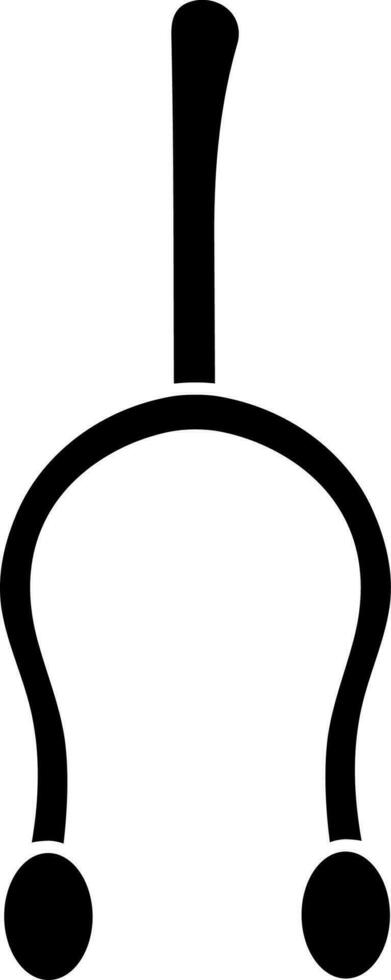 Black and White wishbone icon in flat style. vector