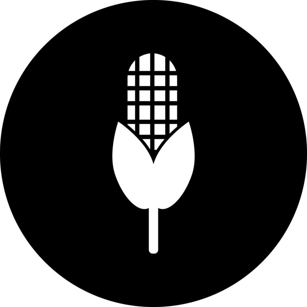 Corn icon in Black and White color. vector