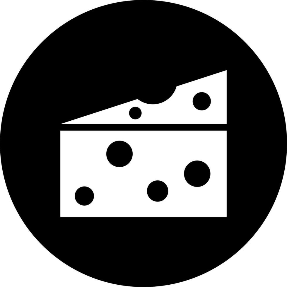 Glyph cheese icon in flat style. vector