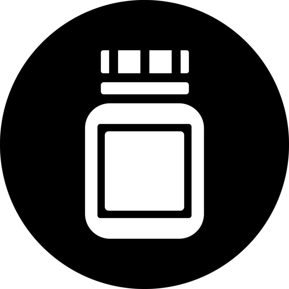 Black and White bottle icon in flat style. vector