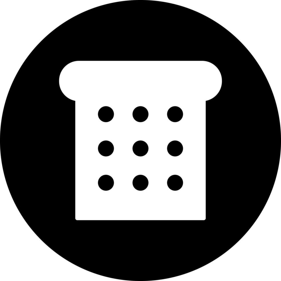 Bread slice icon in Black and White color. vector