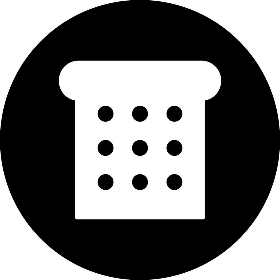 un pan rebanada icono en negro y blanco color. vector