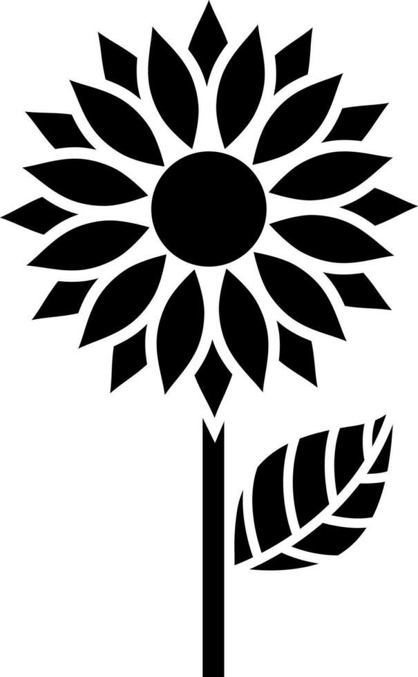 Sun flower glyph icon or symbol. vector