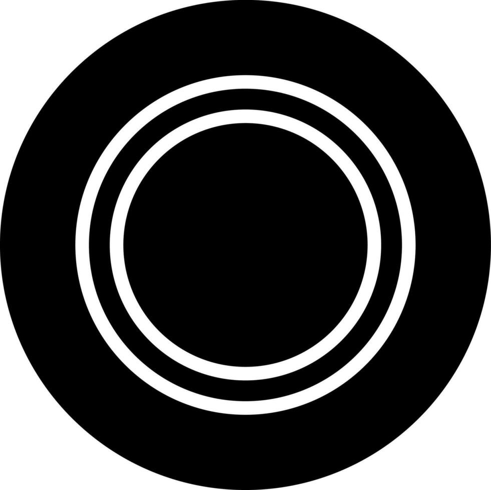 Plate icon in Black and White color. vector