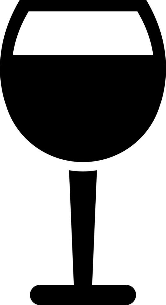 Wine glass glyph icon in flat style. vector