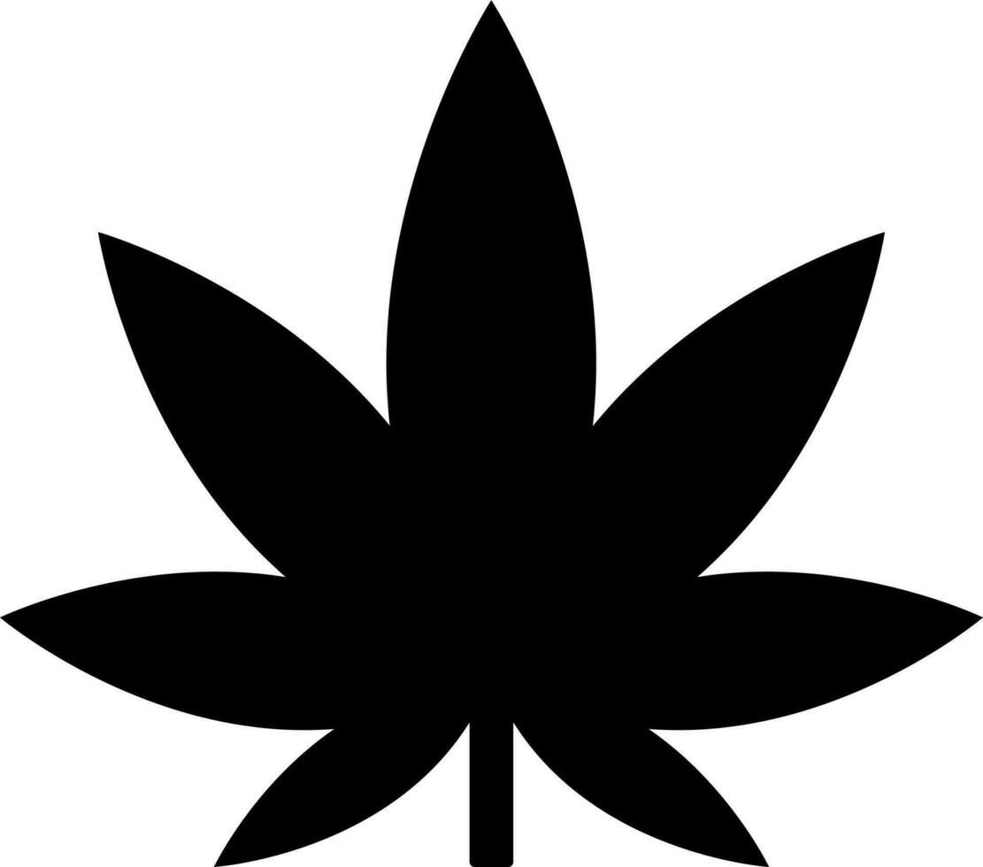 Maple leaf icon in black color. vector