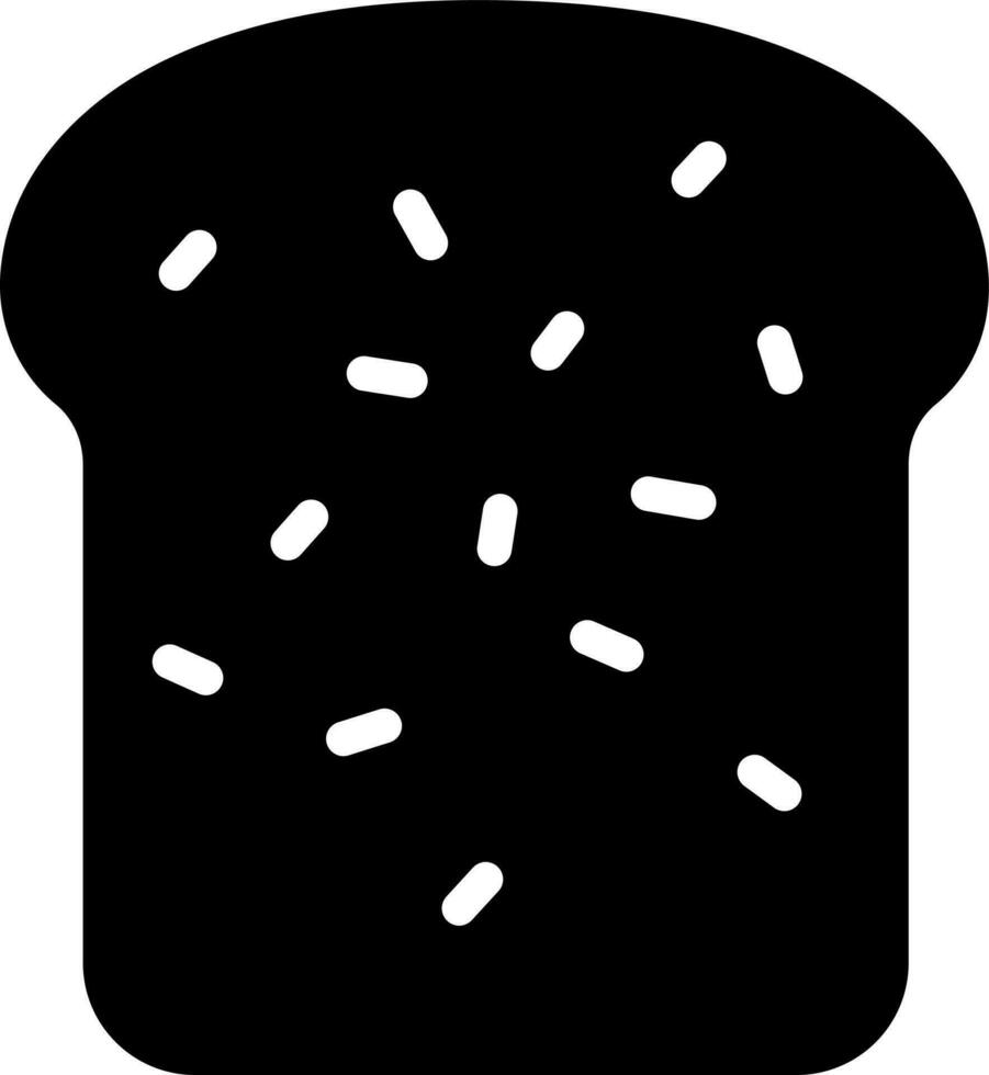 Bread slice icon in Black and White color. vector