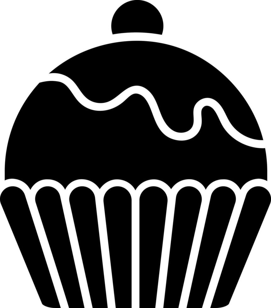 Glyph cupcake icon in flat style. vector