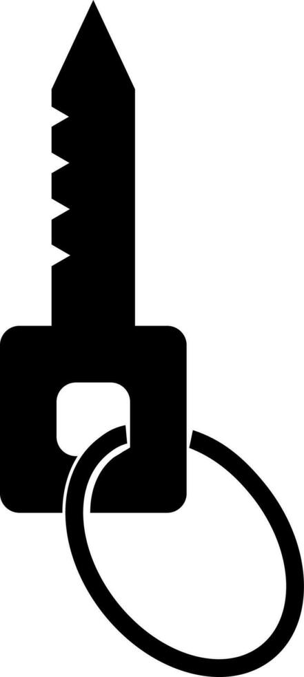 aislado llave icono en negro color. vector