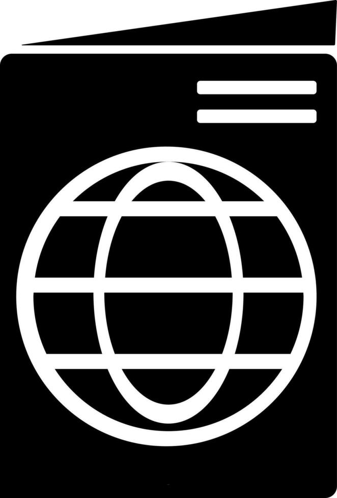 negro y blanco pasaporte icono o símbolo. vector