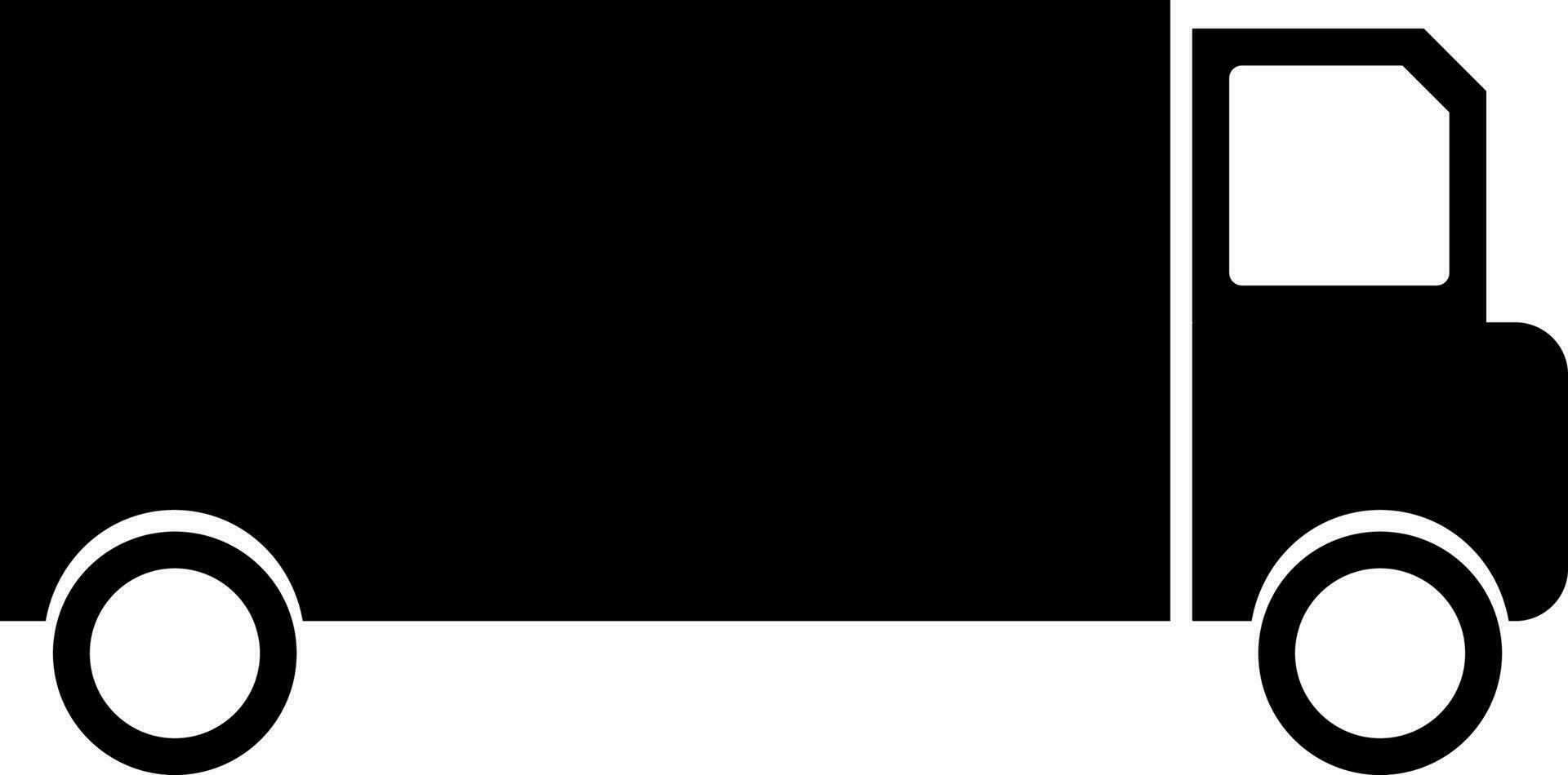 Illustration of truck icon in Black and White color. vector