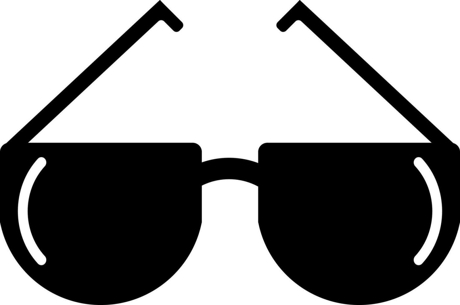 Glyph sunglasses icon in Black and White color. vector