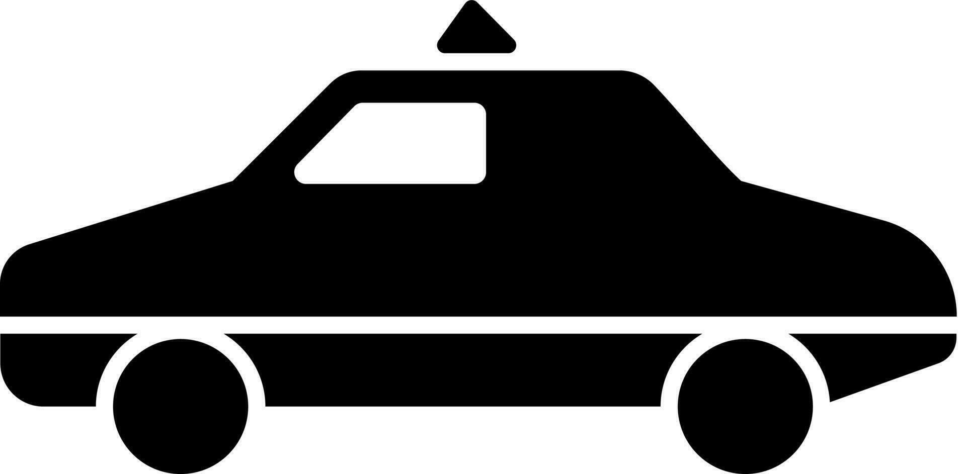 plano Taxi coche icono o símbolo. vector