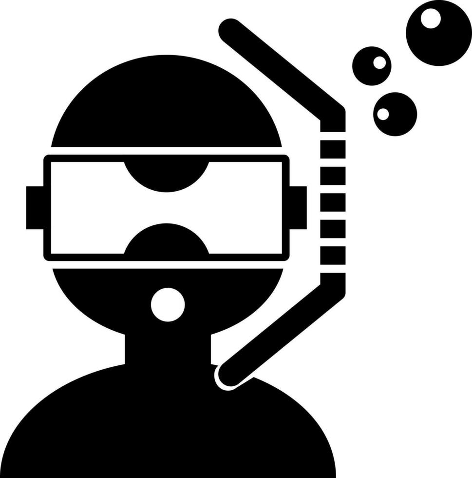 Scuba diver mask, glyph sign or symbol. vector