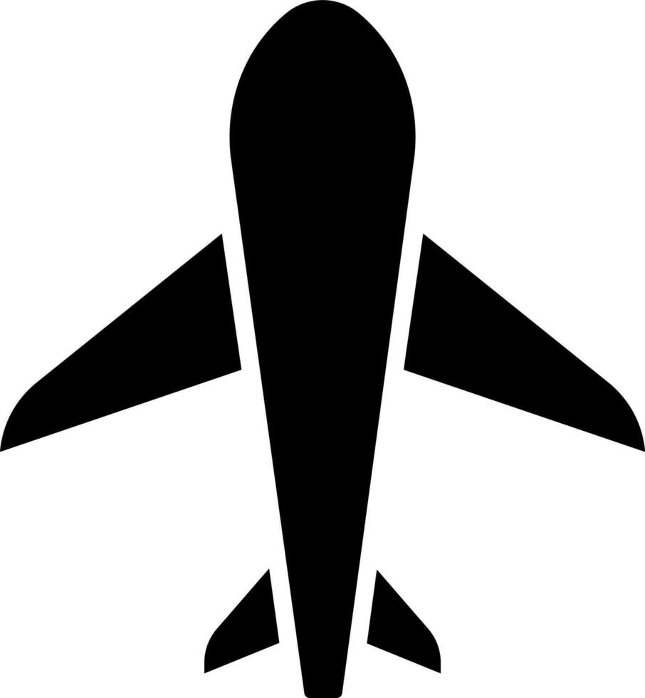 Flat illustration of airplane icon in Black and White color. vector