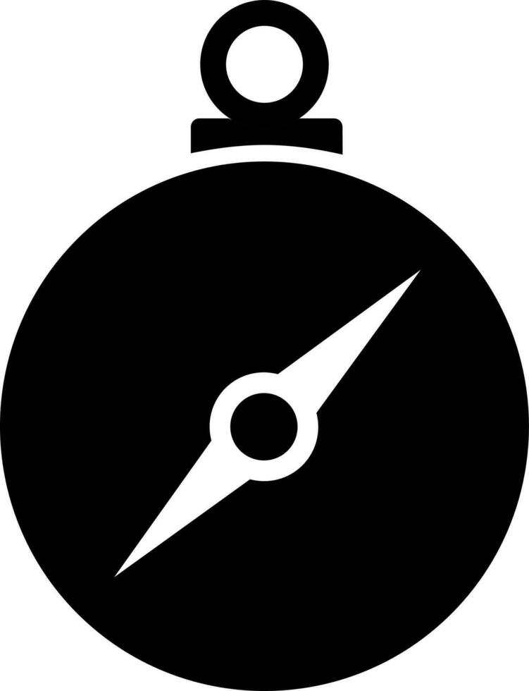Black and White illustration of compass icon or symbol. vector