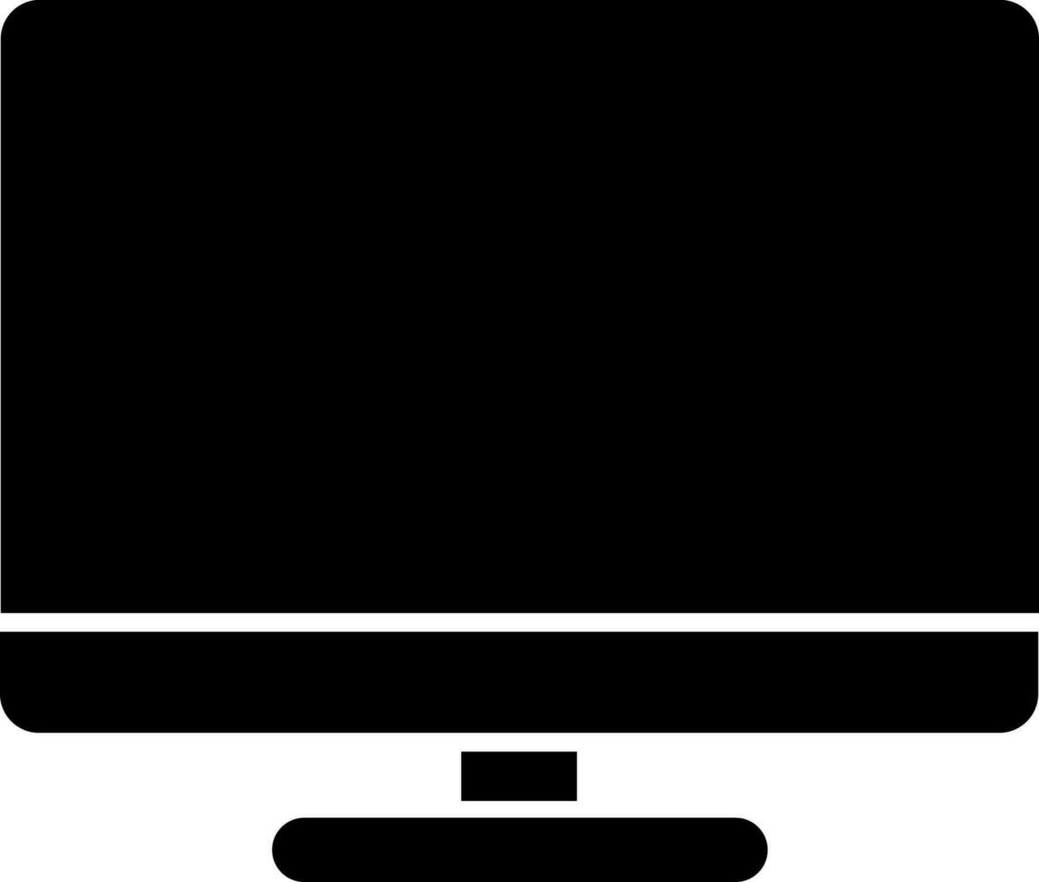 Illustration of desktop glyph icon. vector