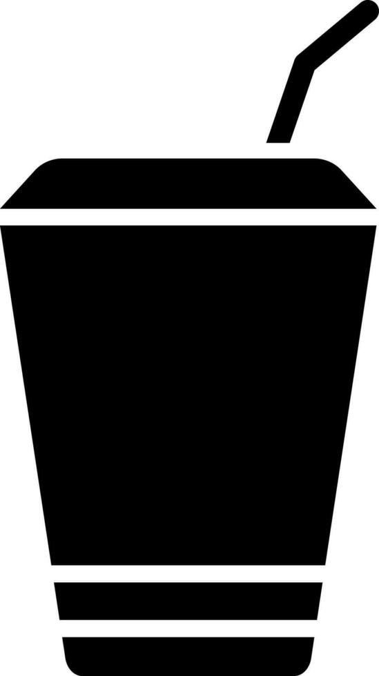 Soft drink glass icon in Black and White color. vector
