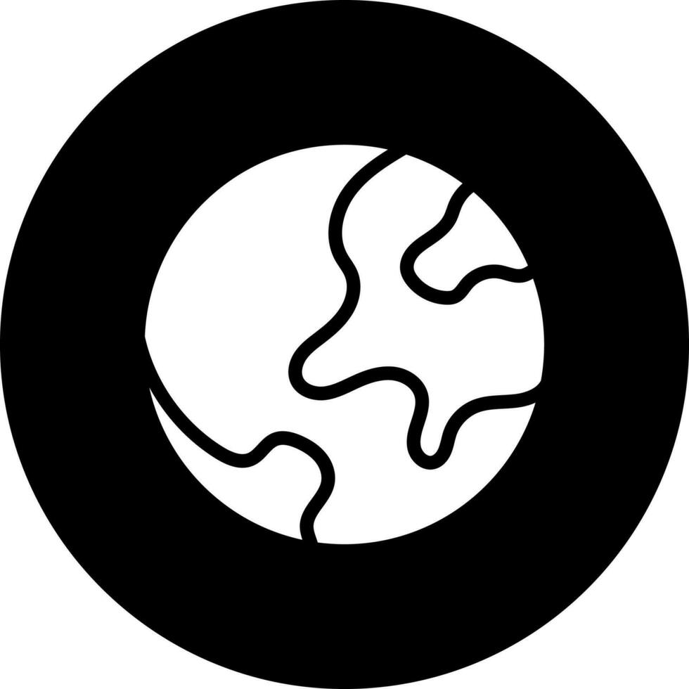 tierra icono o símbolo en negro y blanco color. vector