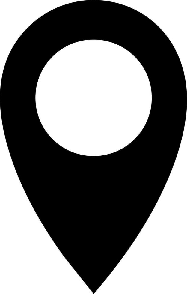Map pin glyph icon or symbol. vector
