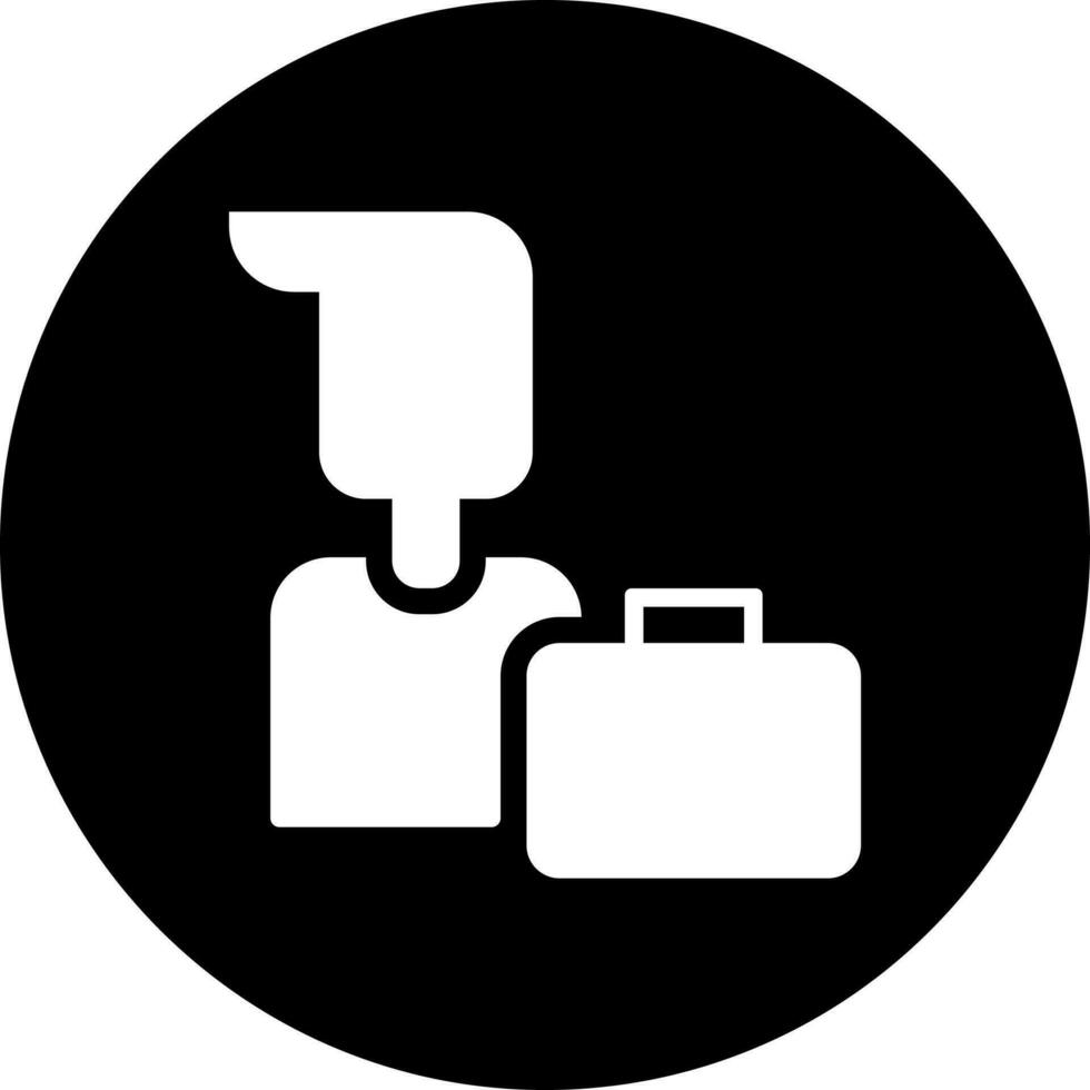 Illustration of man with briefcase icon. vector