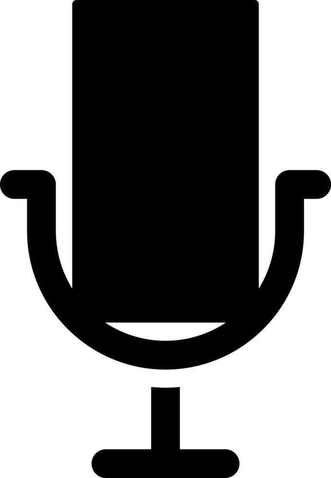 Black and White illustration of microphone icon. vector