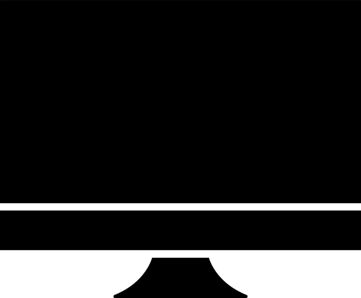 LED TV icon in Black and White color. vector