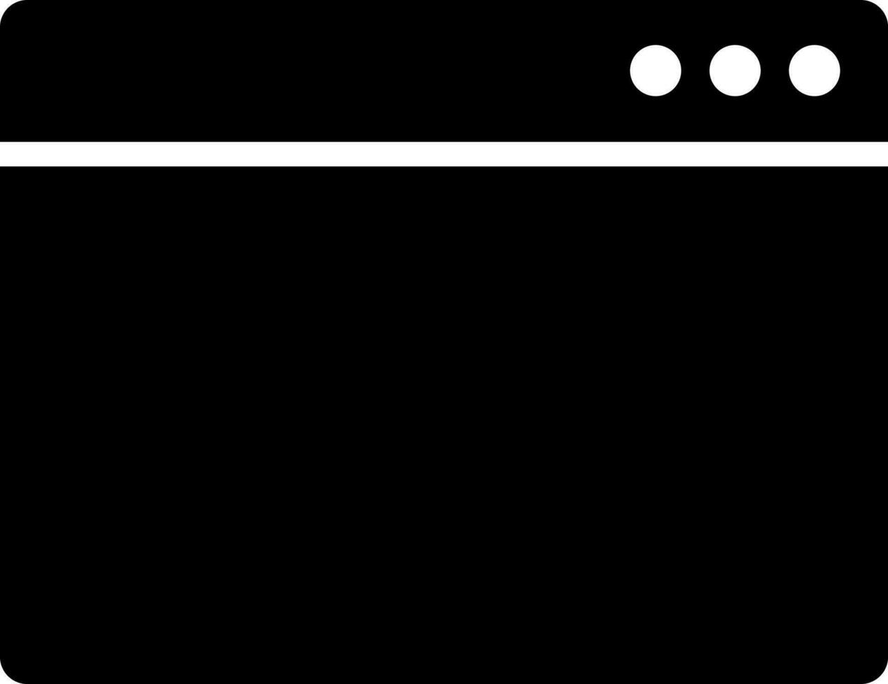 Illustration of browser glyph icon. vector