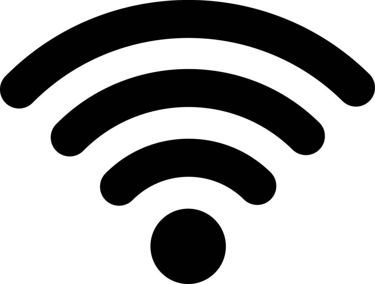 Glyph illustration of WiFi icon. vector