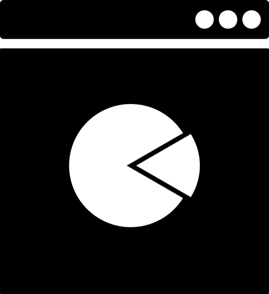 Online data presented by pie chart icon or symbol. vector