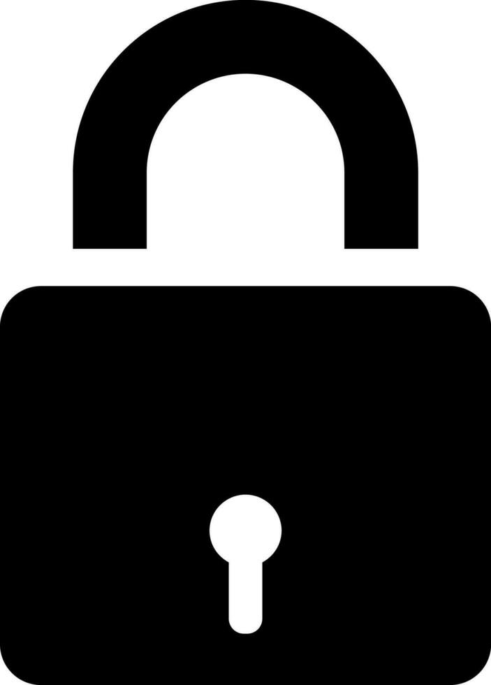 Padlock icon in Black and White color. vector