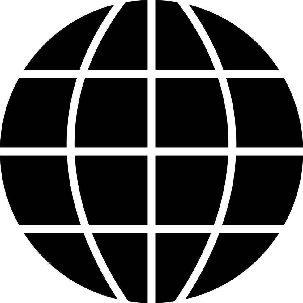 Illustration of globe icon in Black and White color. vector