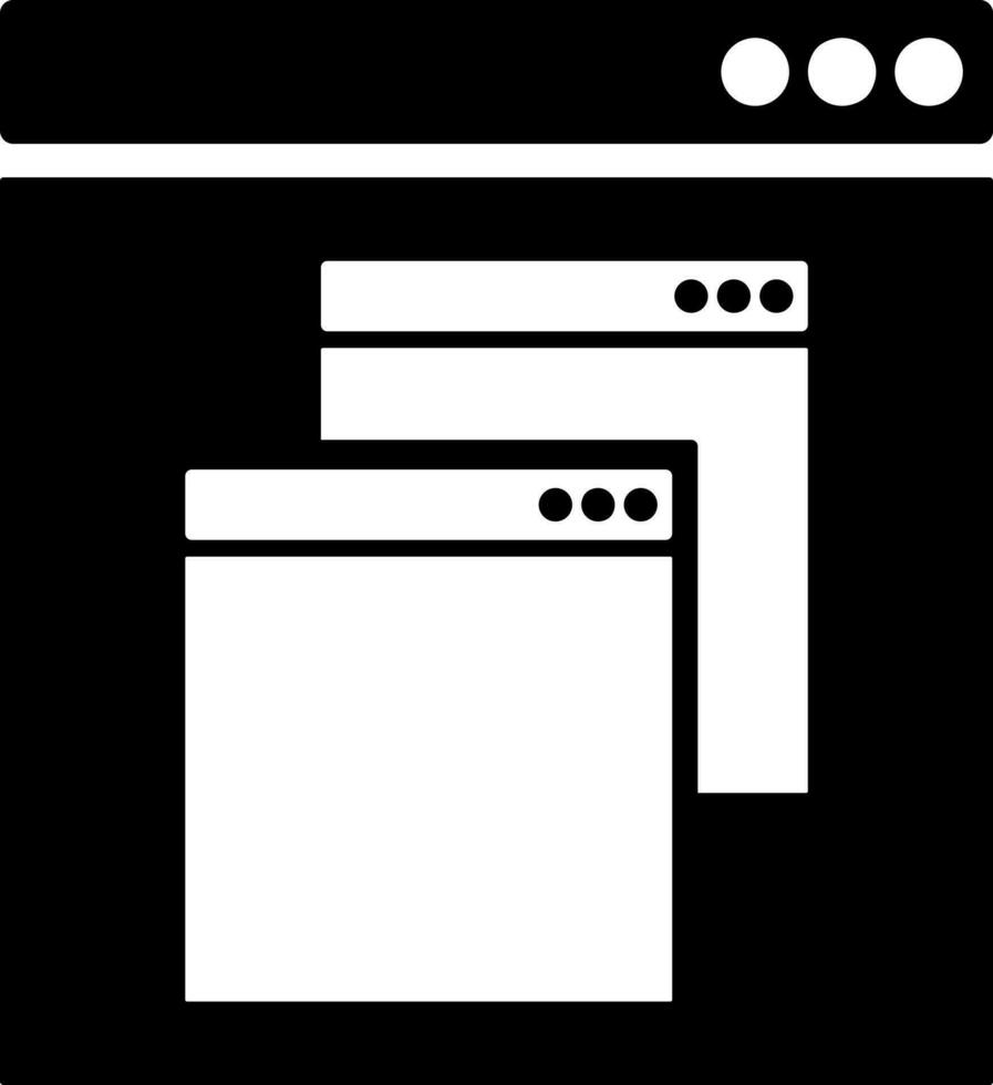 Tab switching icon in Black and White color. vector