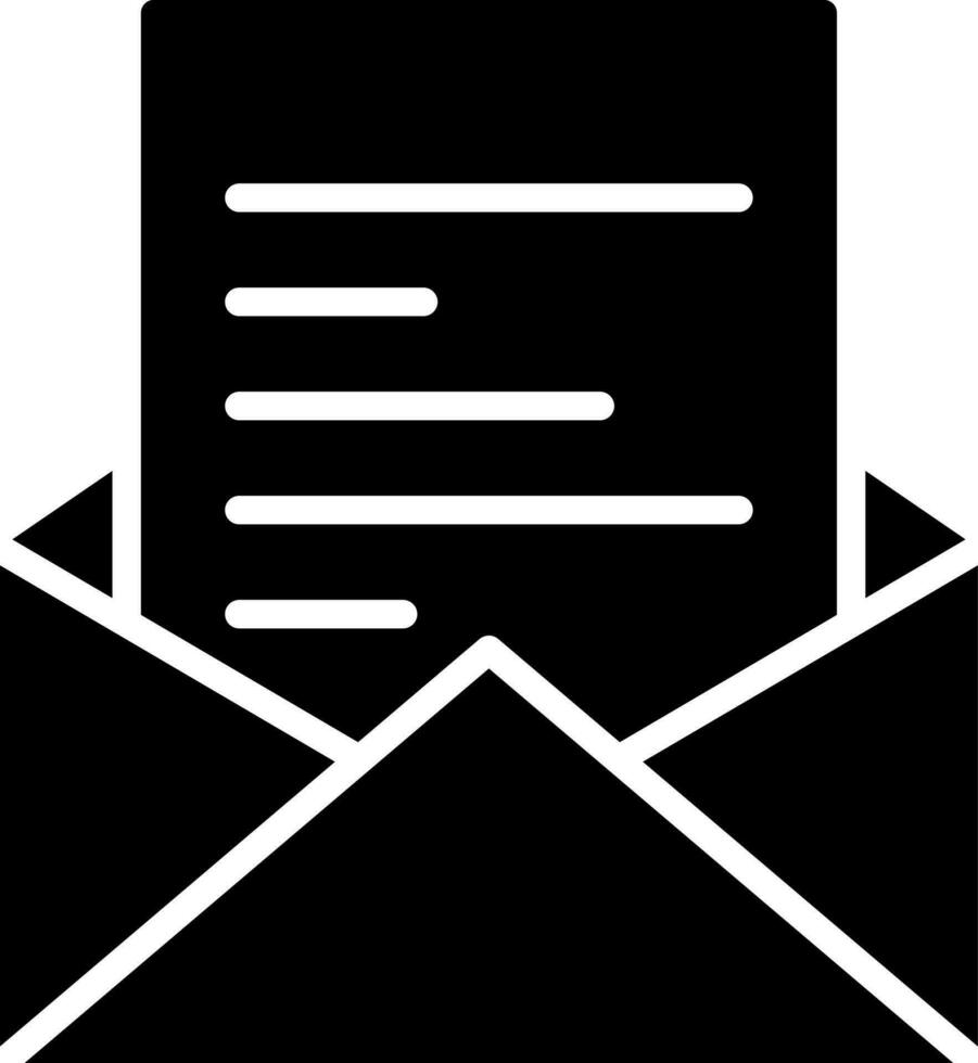 Illustration of email glyph icon. vector