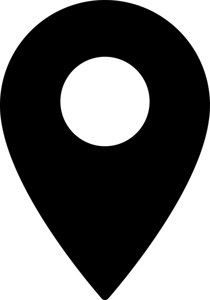 Navigation pin icon in Black and White color. vector