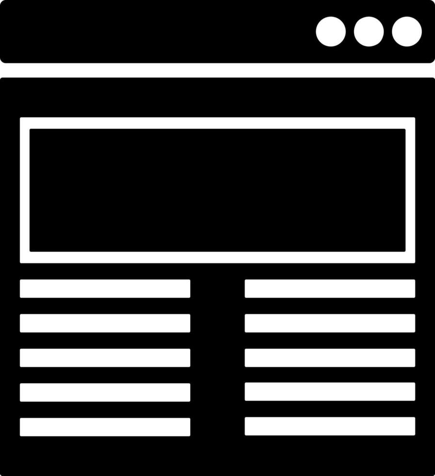 Black and White webpage icon or symbol. vector