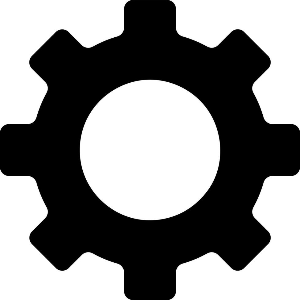 Glyph cogwheel or setting icon. vector