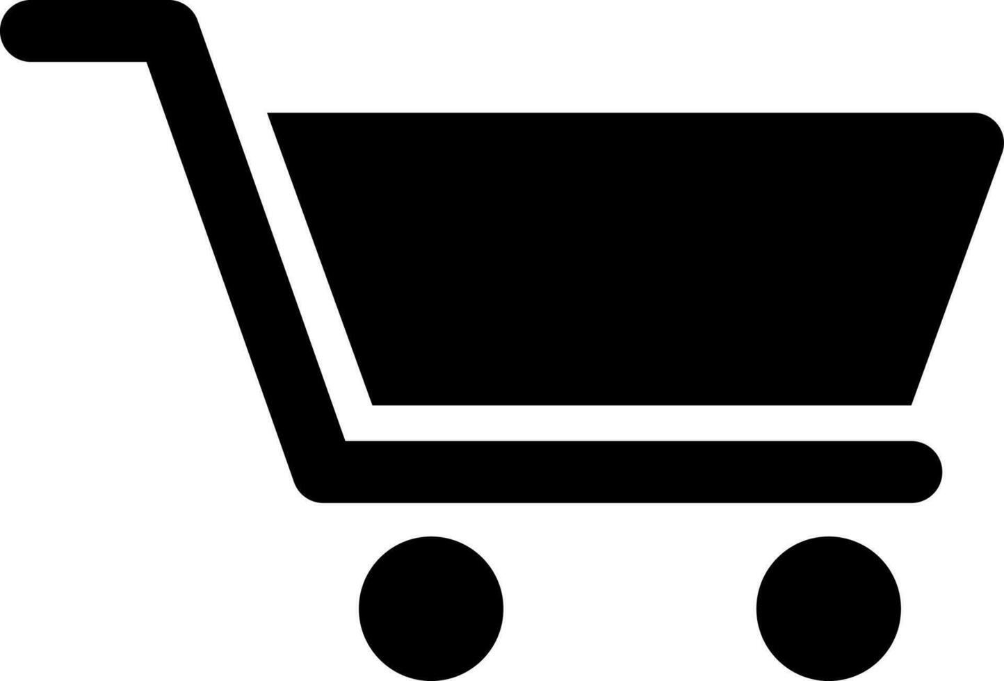 Glyph shopping cart icon in flat style. vector