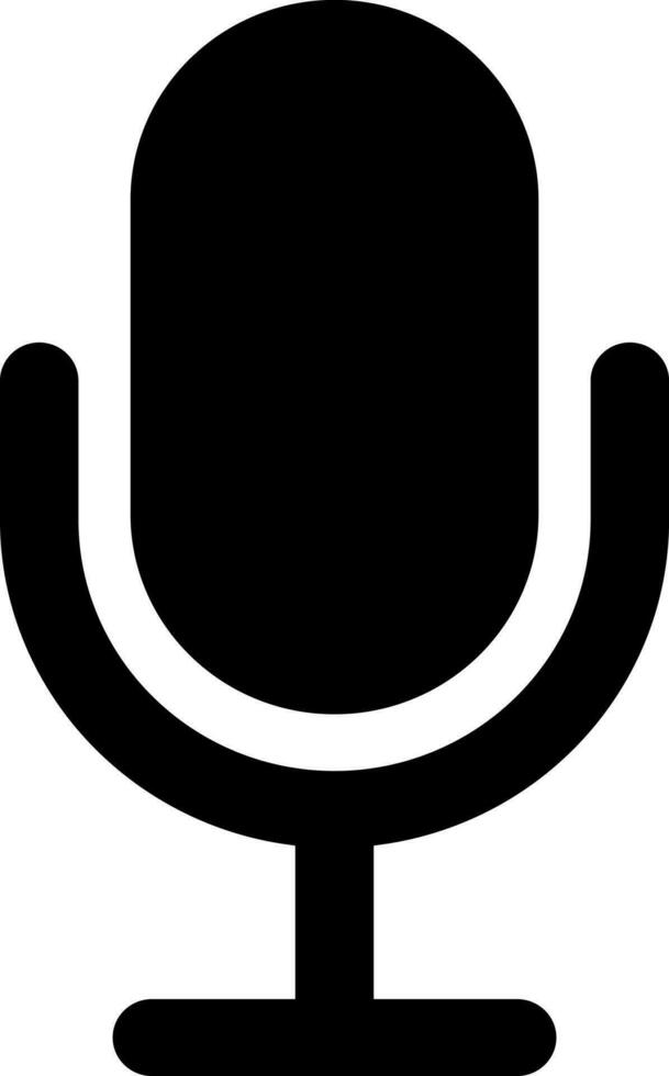 Microphone glyph icon or symbol. vector