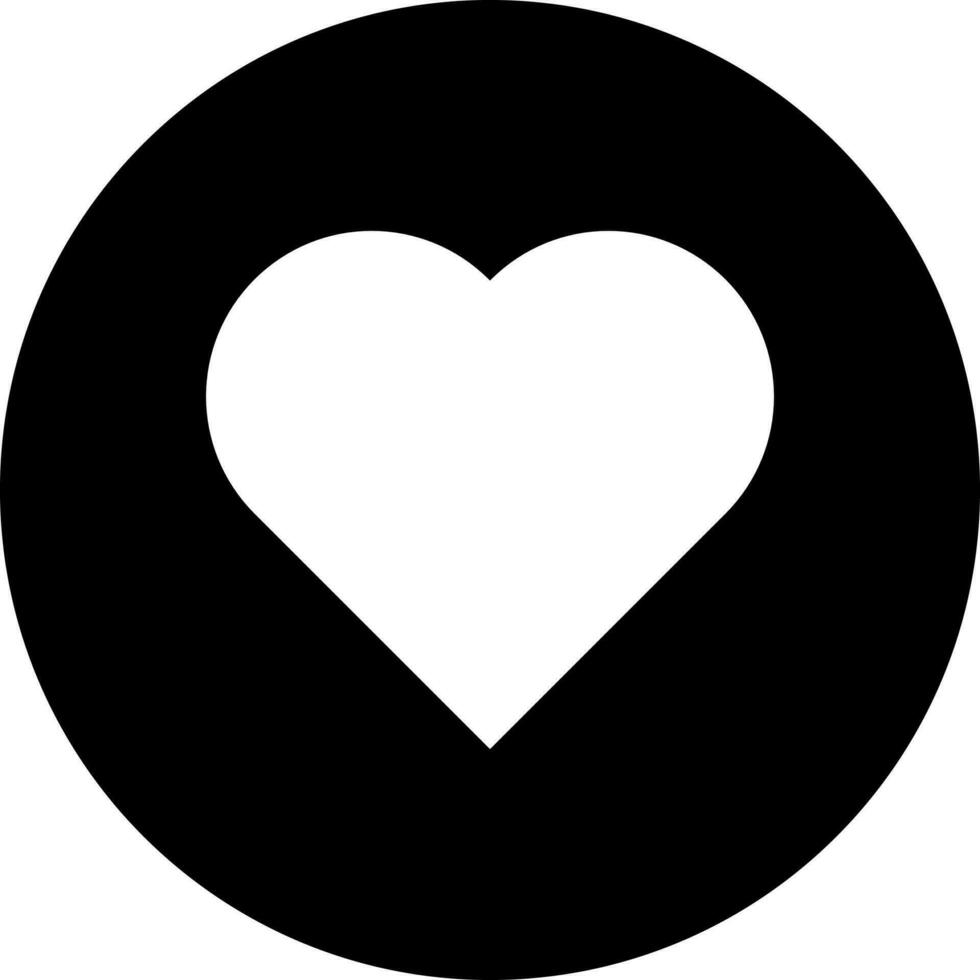corazón o favorito icono en negro y blanco color. vector