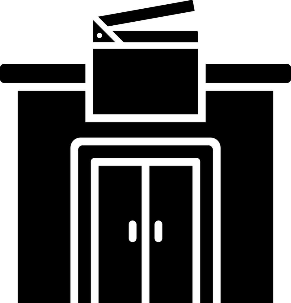 Illustration of film studio glyph icon. vector