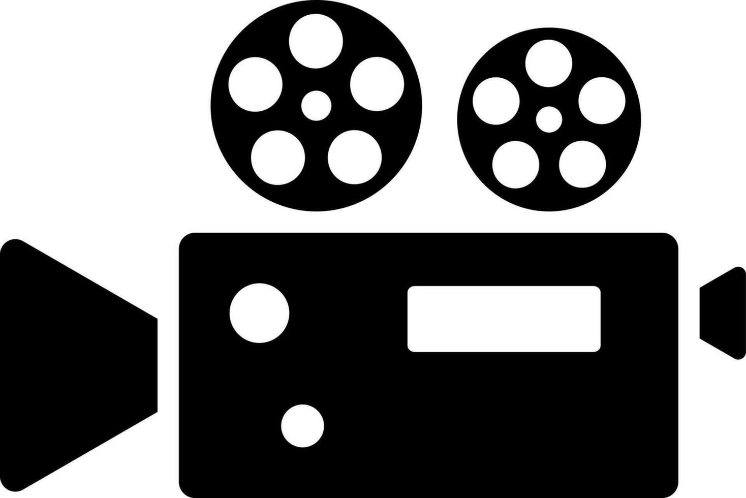 Glyph video camera icon or symbol. vector